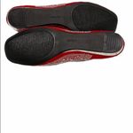 BCBGeneration Alexy Rhinestone Embellished Square Toe Flats Red Silver 6.5 Photo 4