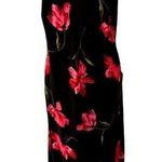90'S Y2K SLIP DRESS VINTAGE EXPRESSIONS FLORAL MAXI BLACK/RED DRESS SIZE X LARGE Red Photo 0
