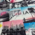 Style & Co  Los Angeles LA cityscape fringe scoop neck short sleeve top XL Photo 3