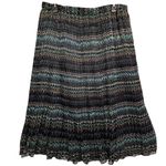 Krazy Kat Vintage Y2K Boho Chiffon Prairie Maxi Skirt Plisse Pleated Semi Sheer Photo 0