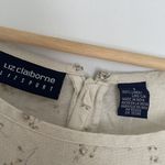 Liz Claiborne Liz Clairborne passport beige floral vtg sz 8 linen sundress short sleeves Photo 2