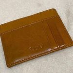 Eacilei I.D. card holder Caramel Tan slim leather unisex work badge New Photo 0