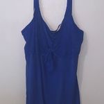 Resorts Plus  Vibrant Blue Padded One Piece Swim Suit Dress Lace Photo 0