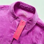 Lilly Pulitzer NEW  Sea View Linen Button Down Top Amethyst Shirt Photo 7