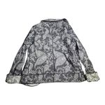Vtg Y2K Gray Ivory Paisley Floral Reversible Open Front Shawl Collar Jacket Sz M Size M Photo 1