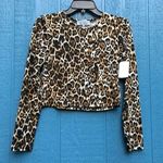 WAYF NWT Crop Leopard Print Long Sleeve Top S Photo 1