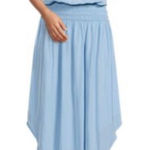 Ramy Brook  Audrey Blouson Midi Dress‎ Sz XS Turquoise Satin Sleeveless Photo 0