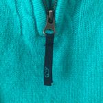 Vineyard Vines  Sweater Quarter 1/4 Zip Teal Blue Green Cableknit Shoulders Sz M Photo 6