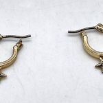 Mini Hoop With Dangling Star decor In Gold Tone and Rhinestone Photo 3