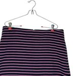 Talbots  Women Shirt Striped Pockets Stretch A Line Mini Pencil Back Zip Short 10 Photo 2