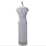 Max Studio Women's Gray White Maxi Skirt Drape Neck Shirred Top Set Size M/L Photo 3