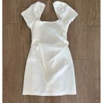 ZARA  Blogger Fave Linen Blend White Puff Sleeve Strappy Back Mini Dress SZ L NEW Photo 4