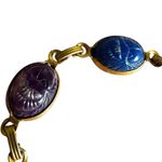 Vintage Egyptian Revival Scarab Gold tone Bracelet Photo 10