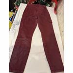 7 For All Mankind Women's Burgundy Cargo Skinny Jeans Size 27 Photo 3