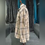 Women Plaid Tan & Black Collared Long Sleeve Buttondown Relaxed Fit Shirt Sz L Size L Photo 7