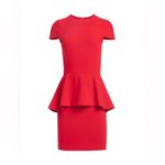 Alice + Olivia Ember Peplum Fitted Dress in Cherry Size 8 Mini Cap Sleeve Red Photo 2