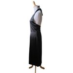 Jason Wu  Black Satin Halter Plunge Backless Dress Small NWOT Photo 3