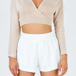 Princess Polly  Linen Shorts White Photo 0