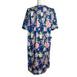 Anthony Richards Blue Floral Housecoat Pockets Medium Short Sleeve Lightweight Pink Photo 3