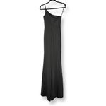 La Femme NWT One Shoulder Long Black Deep Front Slit Maxi Gown Photo 3