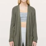 Lululemon Still At Ease Wrap Cardigan Sweater in Grey Sage Green Cashlu 8 10 Photo 0