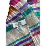 Bill Blass‎ Baar & Beards Silk Scarf 63" Designer Striped Jewel Tones Neck Scarf Photo 2