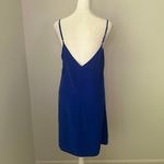 Amanda Uprichard cobalt blue button front sleeveless silk mini dress size M Photo 4