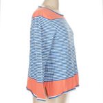 Sail To Sable STS  Blue Coral Striped Knit Sweater Boat Neck Stretch Size Large L Photo 1