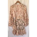 Zimmermann Lyre Wrap Billow Mini Dress Women’s Size 4 US 12 Light Pink Linen Photo 12
