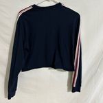 Aritzia TNA long sleeved cropped top in Navy Blue Photo 4