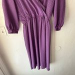 Jonathan Martin Vintage  Purple Geometric Midi Dress Long Sleeve 80s M Photo 1