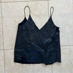 ZARA Trafaluc Faux Leather Spaghetti Strap Blouse Sz Small Photo 0