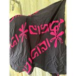 Nahe Wahine Black Pink Flowy One Shoulder Batwing Waterfall Sleeve Blouse XS Photo 4