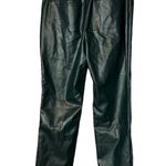 BCBGeneration Hunter Green Faux Leather Pants XS Belted Tapered High Waist NEW Photo 5