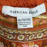 American Eagle  AEO Floral Tie Back Midi Tube BOHO A-Line Orange Dress XL NEW Photo 4