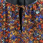 J. Crew Floral Crinkle Peasant Blouse XS Fall Boho Chic Long Sleeve Cottagecore Black Photo 8
