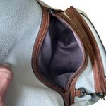 Convertible Backpack Shoulder Bag Satchel Purse White Brown Vegan Leather Photo 9