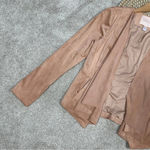Hutch Anthropologie  Open Jacket Blazer Faux Vegan Suede in Peachy Beige Size S Photo 5
