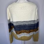 Anthropologie FATE Brown Blue Stripe Fair Aisle Soft Cozy Sweater Women's Small Photo 3
