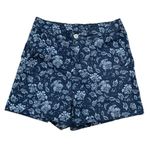 Jachs Girlfriend Women’s Sz M Coastal Blue Floral Stretch Chino Preppy Shorts Photo 1