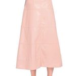 Tanya Taylor  Hudson Skirt Pale Peach Pink Midi Size 2 Vegan Leather Belted​​​ Photo 1