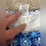 Lands' End High Neck Tankini Swim Top Blue Majolica Batik 4 D Padded Bra Modest Photo 5