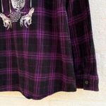 SWIXXZ Purple Plaid Flannel Shirt Know Your Enemy Goth Punk Emo Photo 7