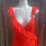 Madewell Ruffle Faux Wrap Maxi Dress 10Red Tassel Flirty Retro 70s Boho Romantic Photo 2