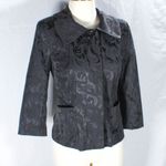 Sag Harbor Vintage 1990s Y2K Filigree Tapestry Like Black Blazer Jacket 8P Photo 1