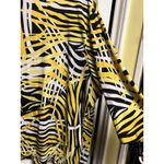 Multiples 306-008  Womens Top Size 3X Yellow Tropical Mesh‎ Overlay Blouse Shirt Photo 5