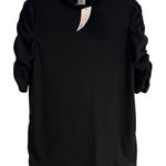Sans Souci NWT‎  ruched sleeve top, black, L Photo 0