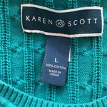Karen Scott sweater 3/4 sleeves round neck cable knit look size large Photo 5