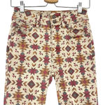 Free People  Wild Child Skinny‎ Jeans Geometric Printed Aztec Size 25 Photo 3