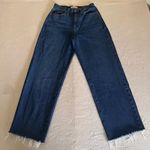 Madewell Women's Jeans Blue Baggy Straight Denim Medium Wass Frayed Hem Sz 24 Photo 0